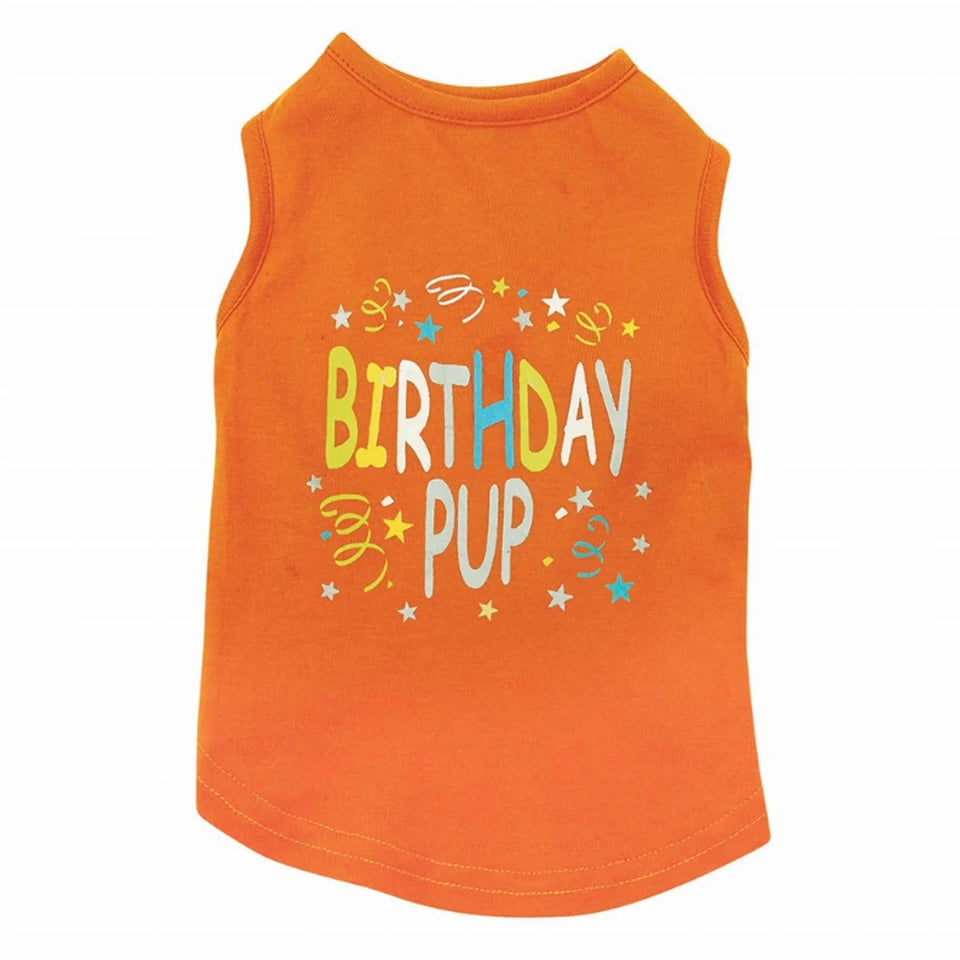 Zack & Zoey Birthday Pup Dog Tank Top - Orange, X-Small to X-Large, view 10