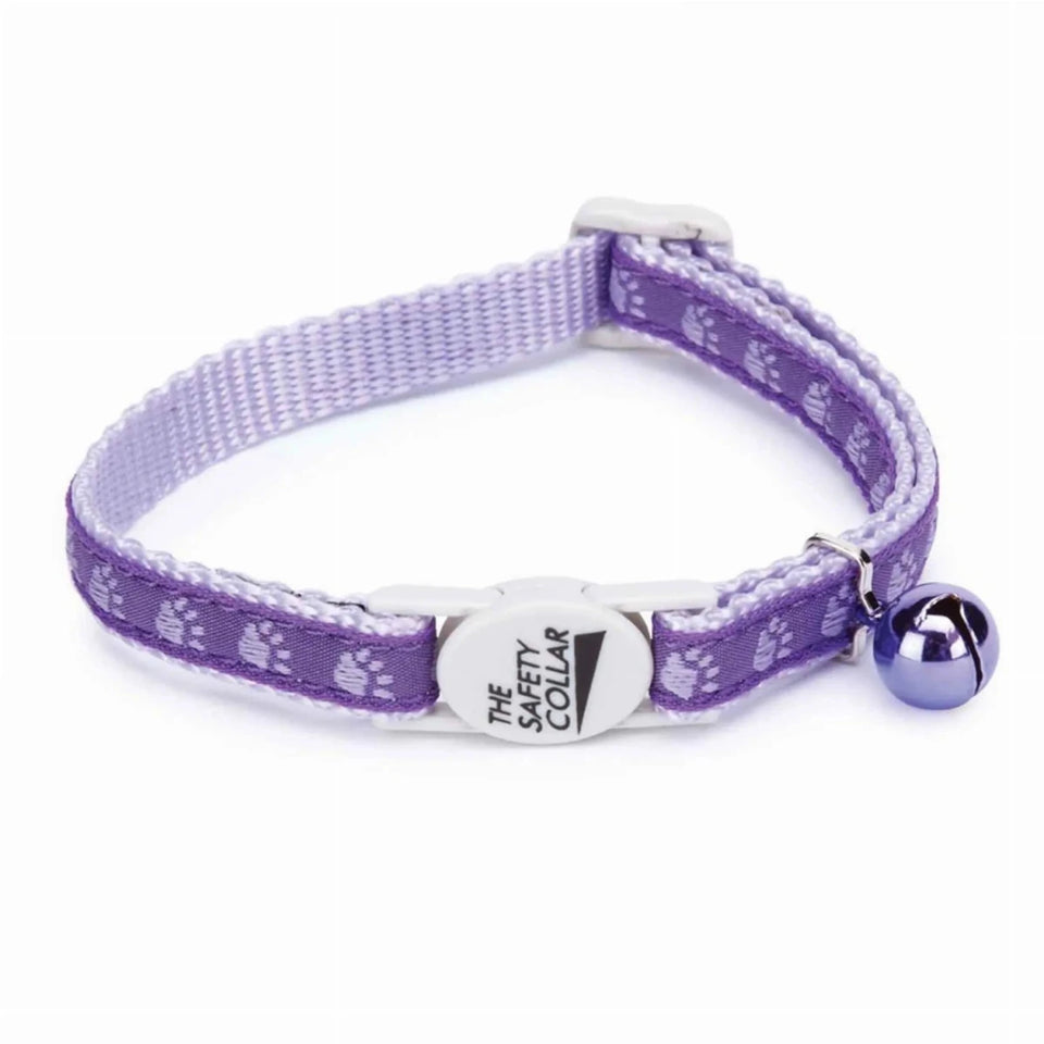 Meow Town Two-Tone Pawprint Cat Collar - 5 Colors, view 6
