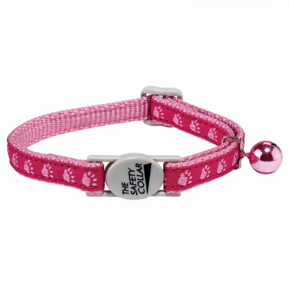 Meow Town Two-Tone Pawprint Cat Collar - 5 Colors, Purple/1, view 5