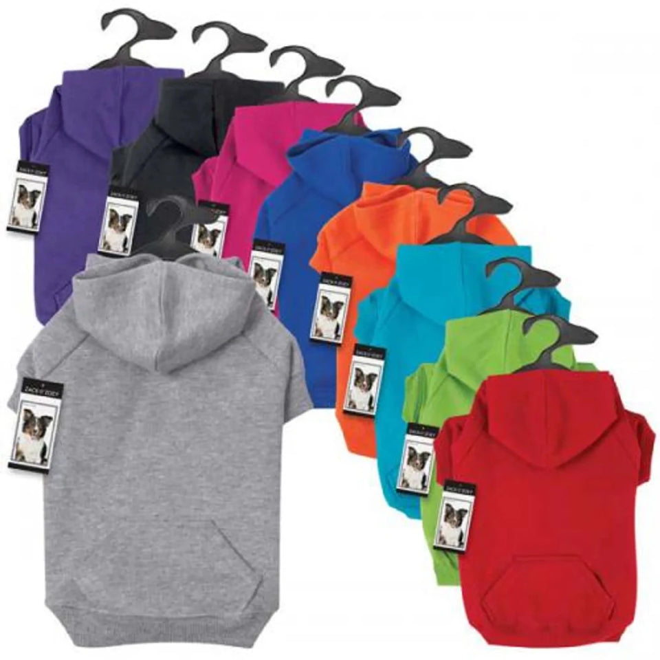 Zack & Zoey Basic Dog Hoodie - Poly/Cotton Sweatshirt, Pink/XSMALL, view 4