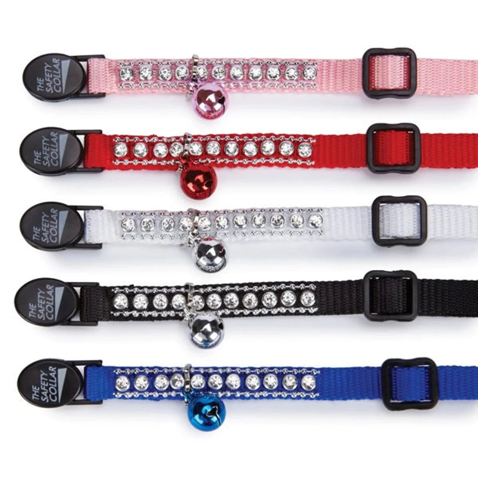 MT Rhinestone Cat Collar Black, view 2