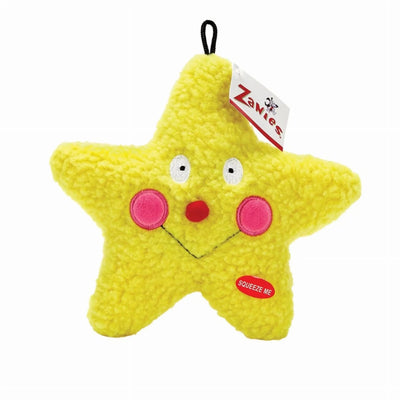 ZA Smiling Dog Toy Star, 7.5 in Yellow