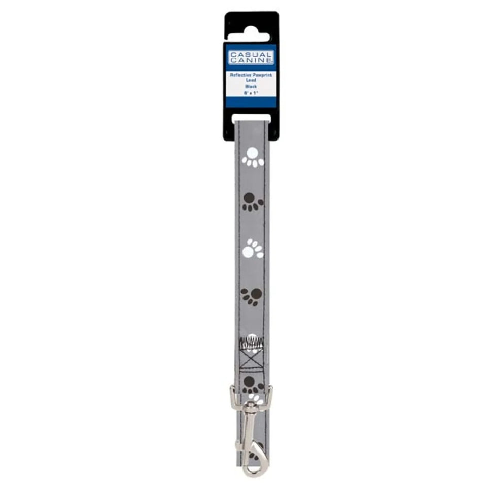 CC Reflect Pawprint Lead 4Ftx5/8 Black, view 4