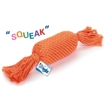 GR Ruff Rope Squeaker Toss Orange