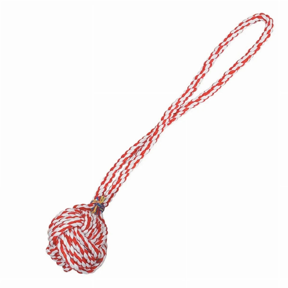 ZA Monkeys Fist Knot Rope, 15 in Red/White, view 5