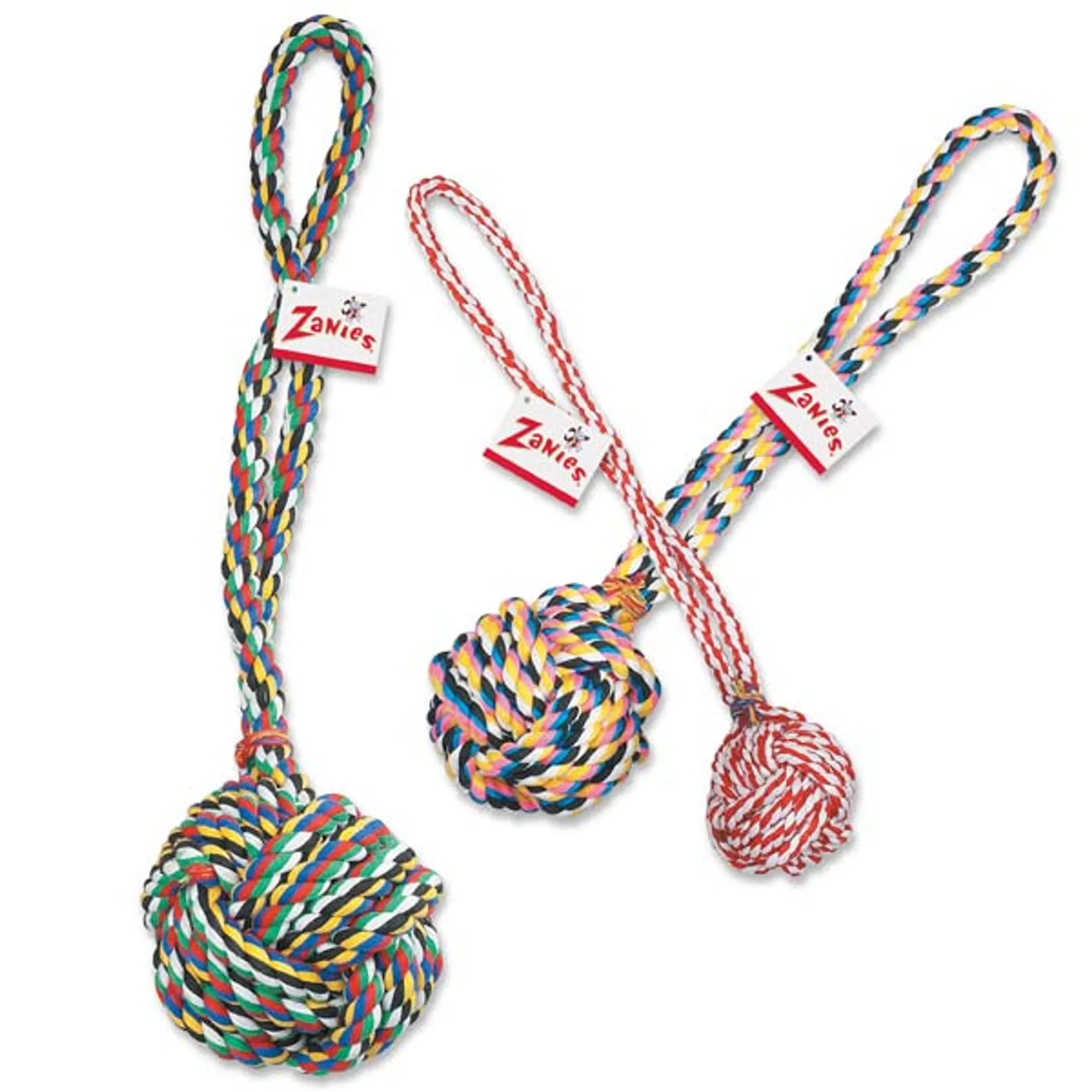 ZA Monkeys Fist Knot Rope 15In Red/Wht