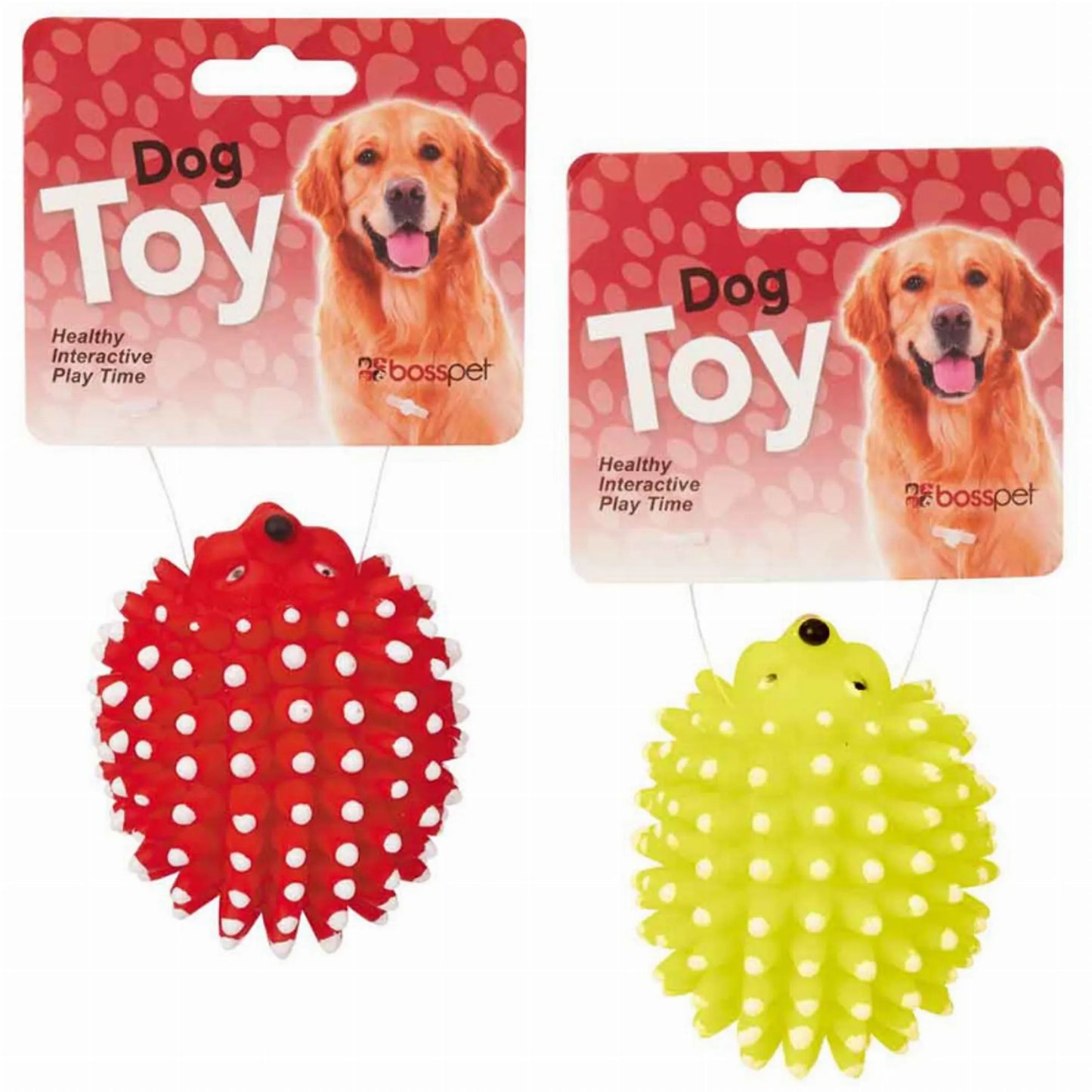 Boss Pet Vinyl Hedgehog Squeaky Dog Toy - Durable Lightweight Fetch & Chew Toy