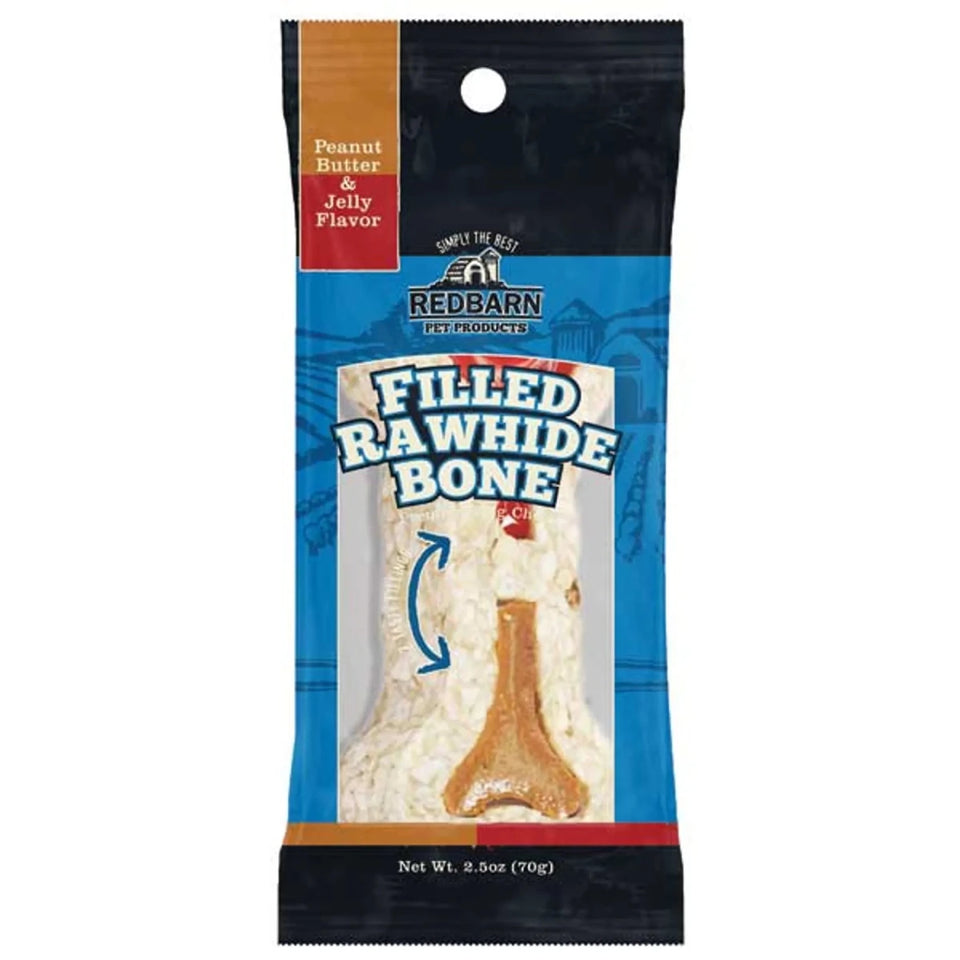Redbarn Filled Rawhide Bone PB & Jelly, view 2