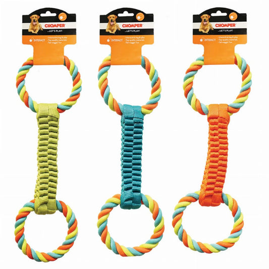 Chomper Ballistic Weave Rope Tug Dog Toy - Heavy-Duty Nylon Tug-of-War Toy - Aggressive Chewers