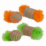 KB Raffia Spool & Ball with Feather 2pk - Pets Perfect