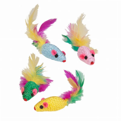 KB Feather Mouse Rattlers 4 ct