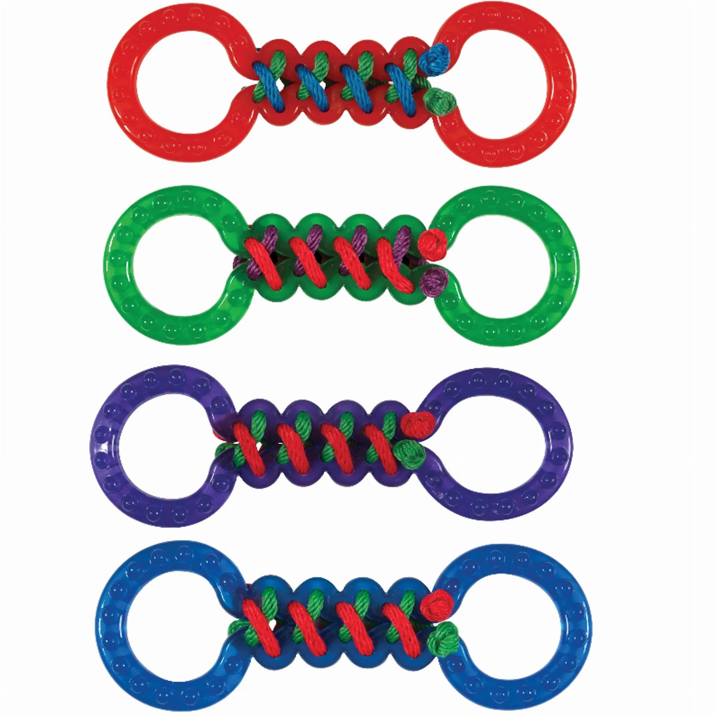 Chomper Braided TPR Double Tug Dog Toy - Rope & Rubber Handles - Interactive Tug-of-War Play