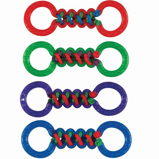 Chomper Braided TPR Double Tug Dog Toy - Rope & Rubber Handles - Interactive Tug-of-War Play
