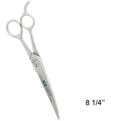 DB Econ Stainless Shear Curve 8.25In grooming scissors with curved blades for precise pet hair trimming and styling