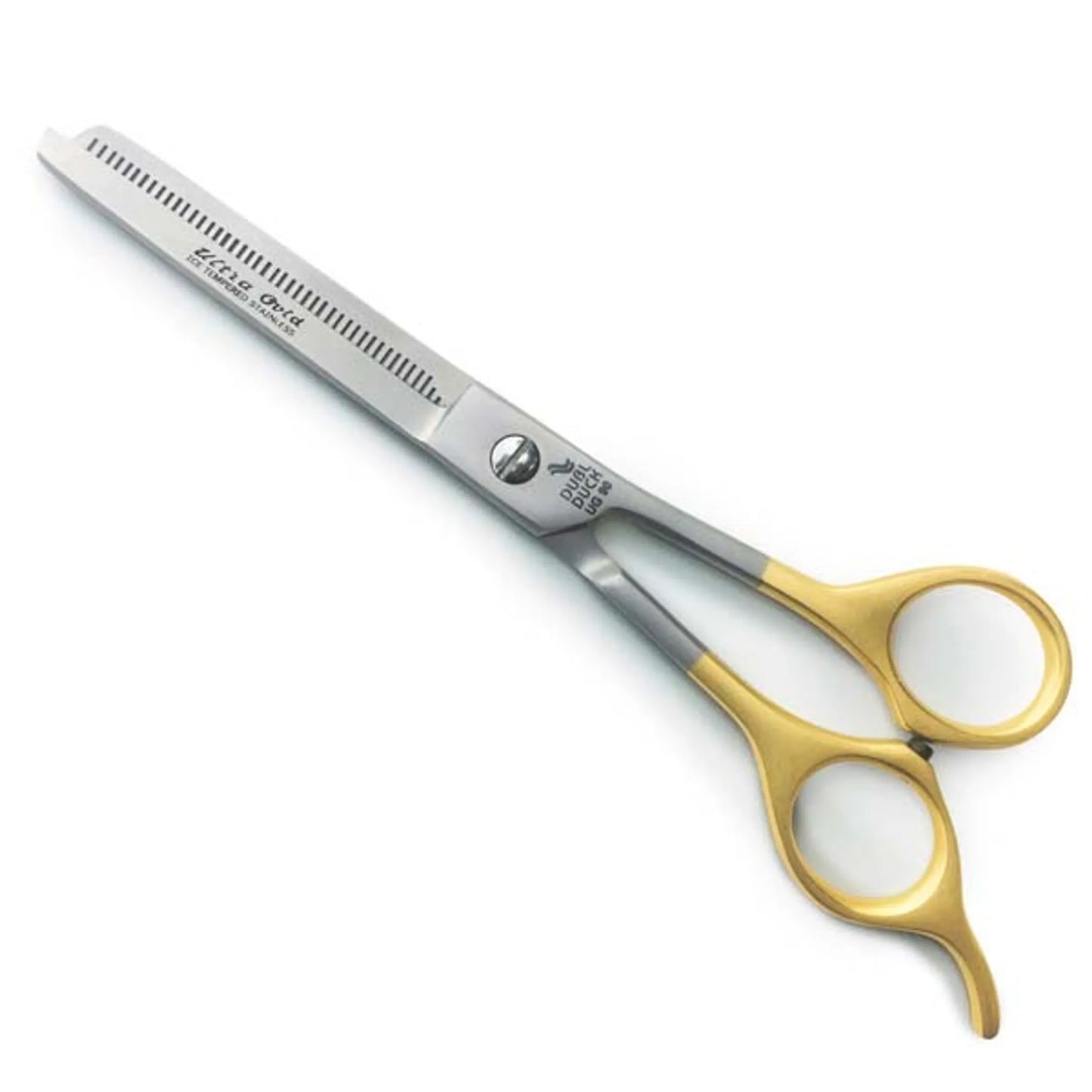 DB Ultra Gold 46-T Thin Shear 6.5In professional thinning scissors with gold handles for pet grooming.