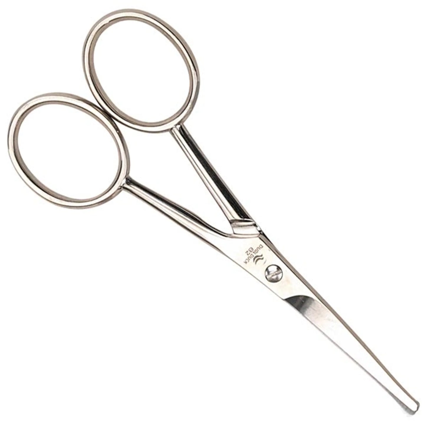 DB Ear/Nose Curved Shear 4In stainless steel grooming scissors for precise pet ear and nose hair trimming.