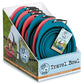 Dog is Good Travel Bowl 8pk 26oz collapsible pet bowls in teal and red, displayed in retail packaging