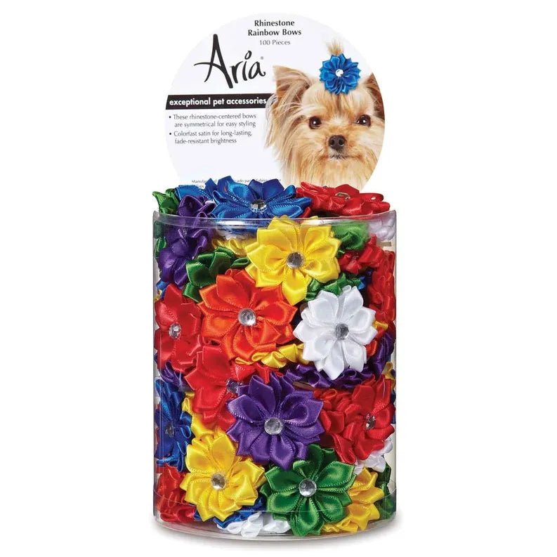 AR Rhinestone Rainbow Bows 100 ct - Pets Perfect