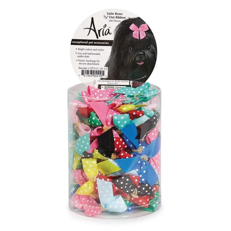 AR Grosgrain Bow Dot 5/8 in Asst - Pets Perfect