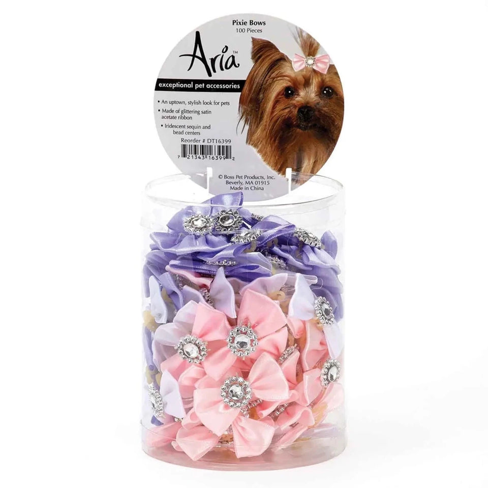 AR Pixie Bow Canister 100Pc - Pets Perfect