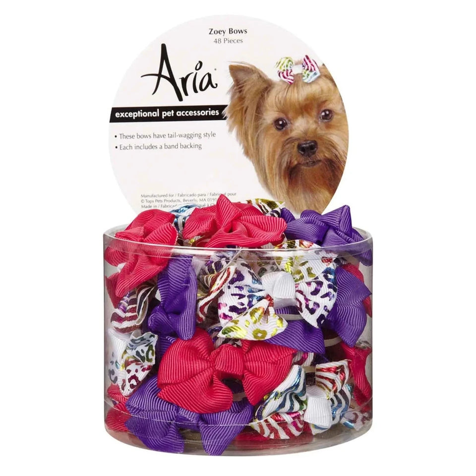 AR Zoey Bows Canister 48pc - Pets Perfect