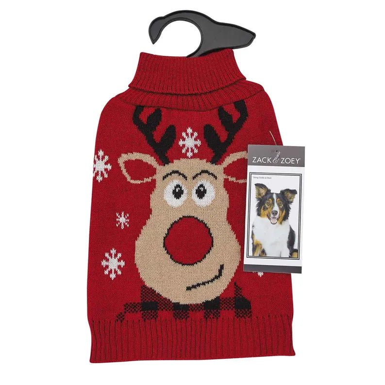 ZZ Red Reindeer Sweater M - Pets Perfect