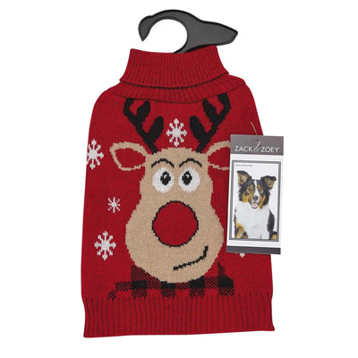 ZZ Red Reindeer Sweater M - Pets Perfect