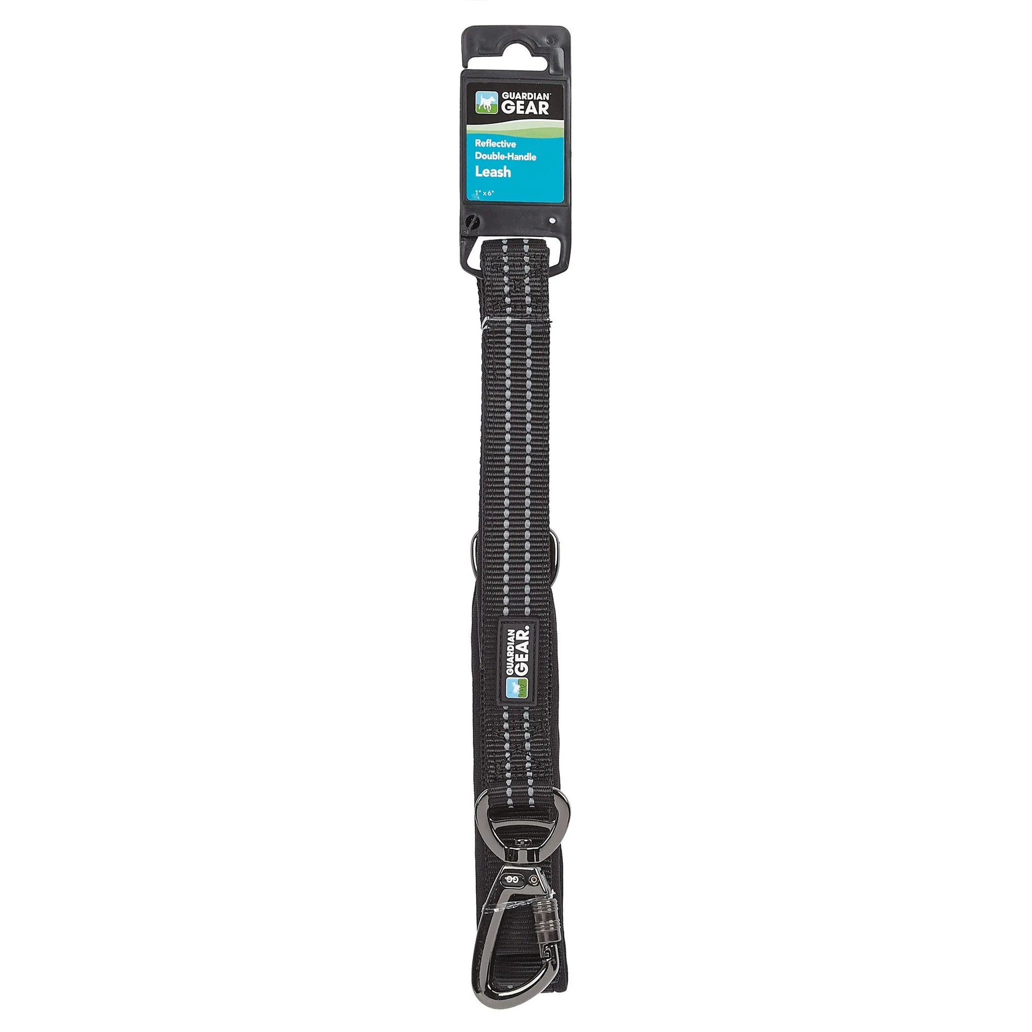 GG Reflect Dbl-Handle Leash Blk 6ft