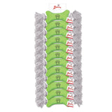 Dog Rope Squeaky Toys - Tiny Tugger Green Bone Tug Toy Clip Strip 12 Pack for Retail Display