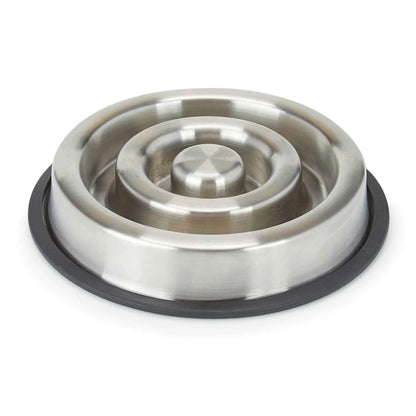 Proselect Heavy Duty Stainless Steel Slow Feeder Dog Bowl Small