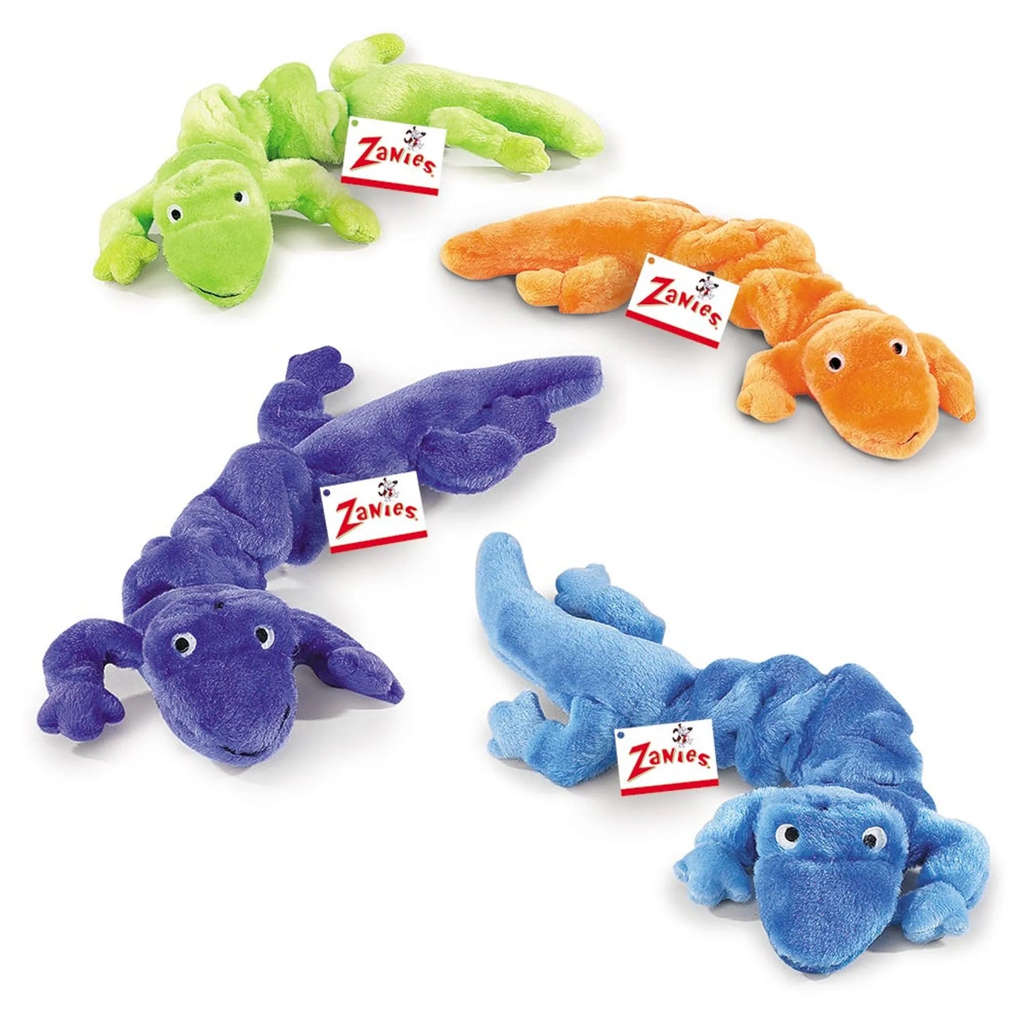 Dog Plush Squeaky Toys - Bungee Geckos Refill Pack 72 Pieces for Retail Display