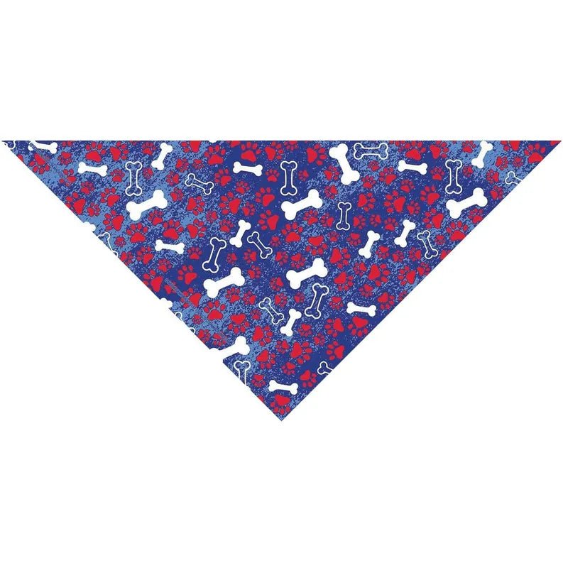Top Performance Patriotic Bones Dog Bandana - Blue - Pets Perfect
