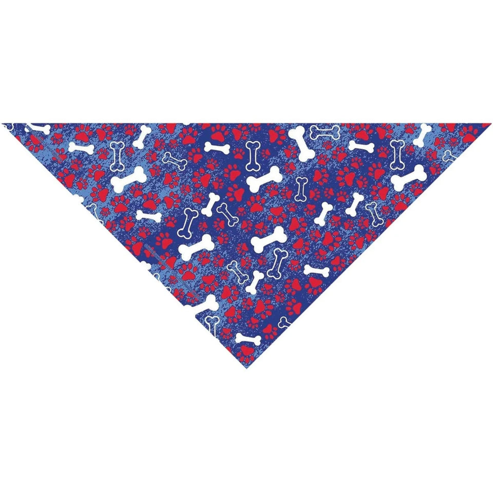 Top Performance Patriotic Bones Dog Bandana - Blue - Pets Perfect