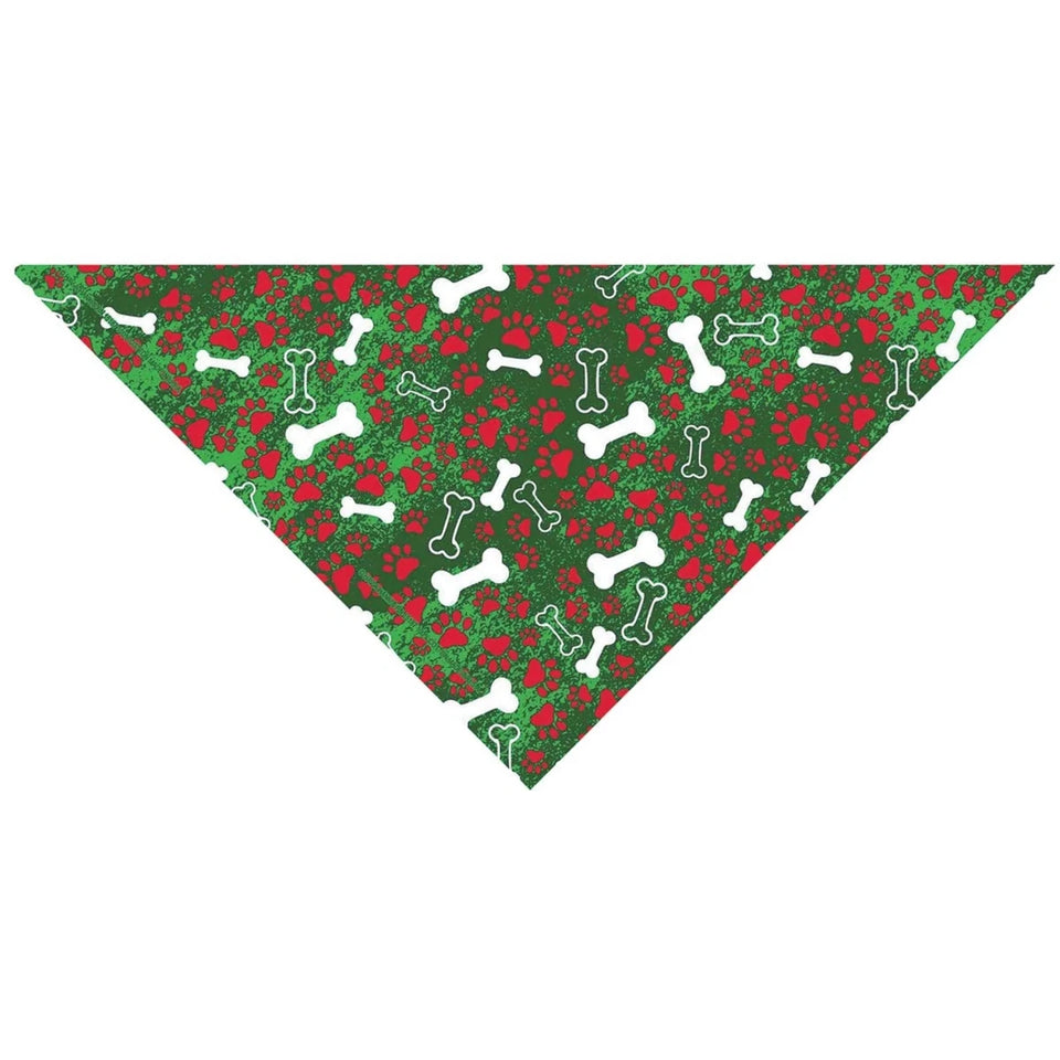 Holiday Bones Dog Bandana - Green, Seasonal Pet Bandana - Pets Perfect