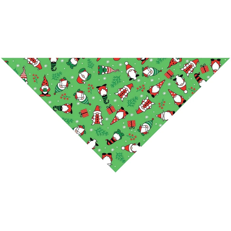 Holiday Gnomes Dog Bandana - Green, Seasonal Pet Bandana - Pets Perfect
