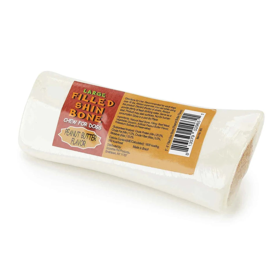 SCP Bone Peanut Butter Stuffed 5-6 in - Pets Perfect