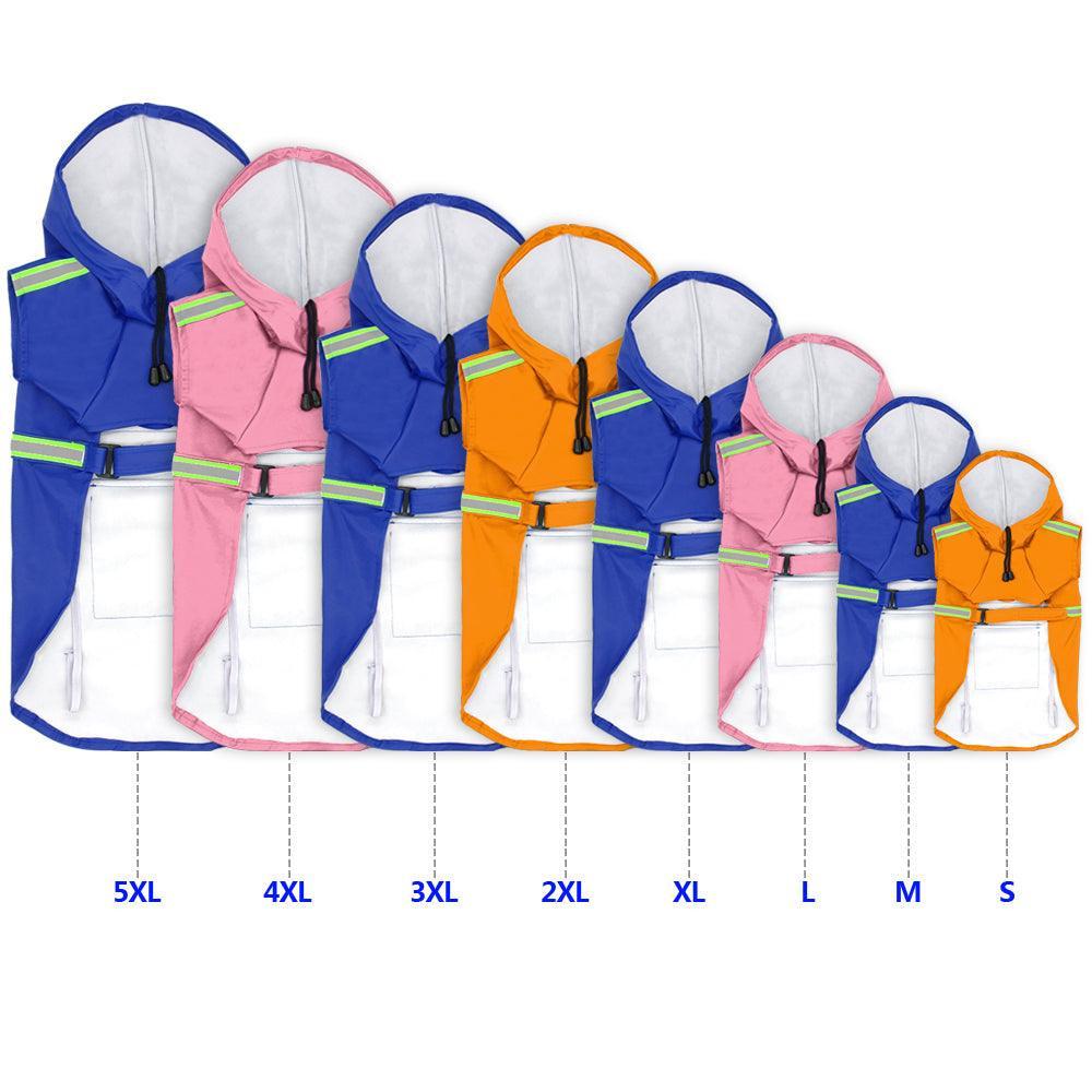 Reflective Waterproof Dog Raincoat - Safety Jacket with Pocket & Velcro - Pets Perfect