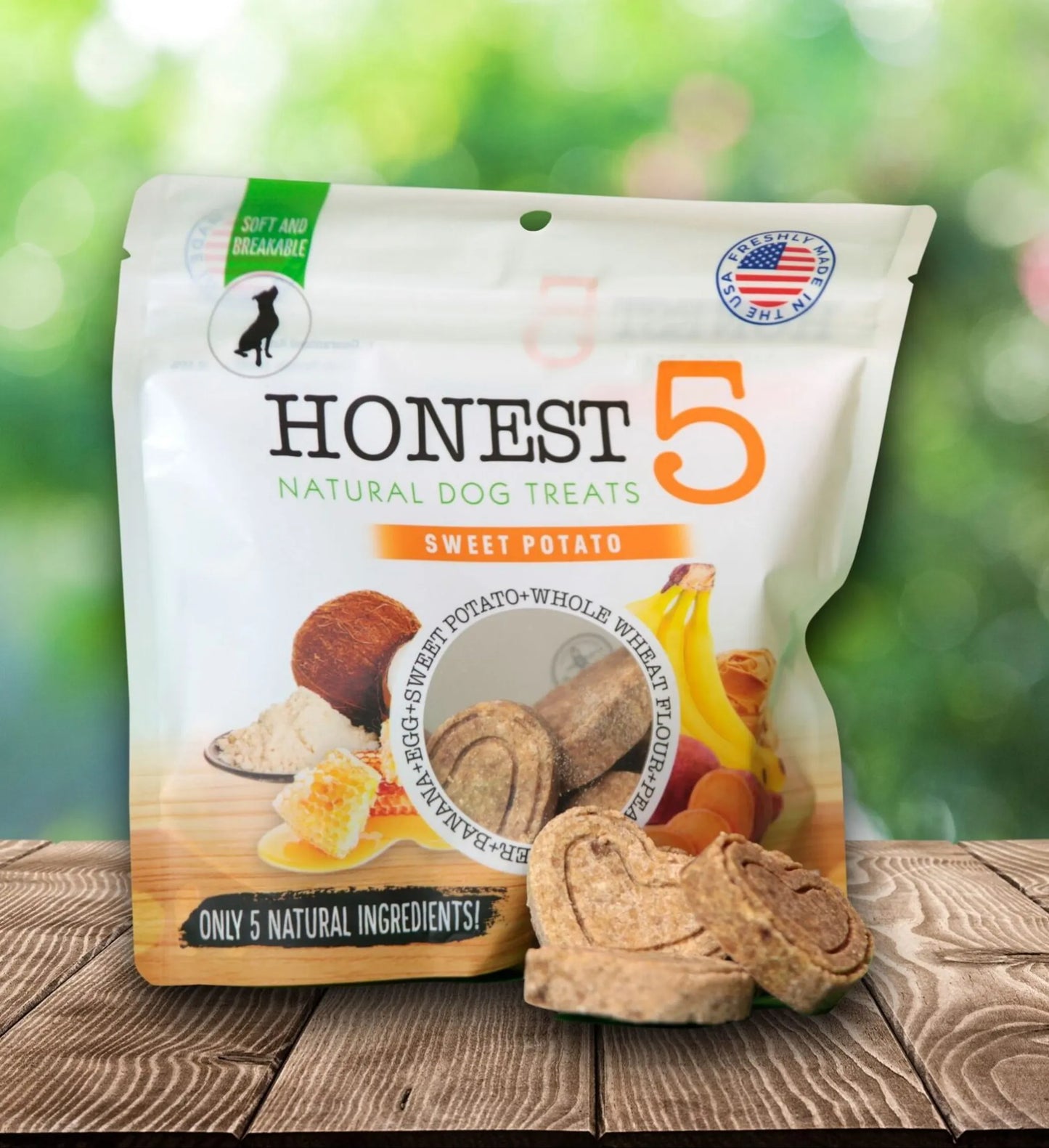 Honest5 Banana Peanut Butter Dog Biscuits - Natural 5-Ingredient Treats