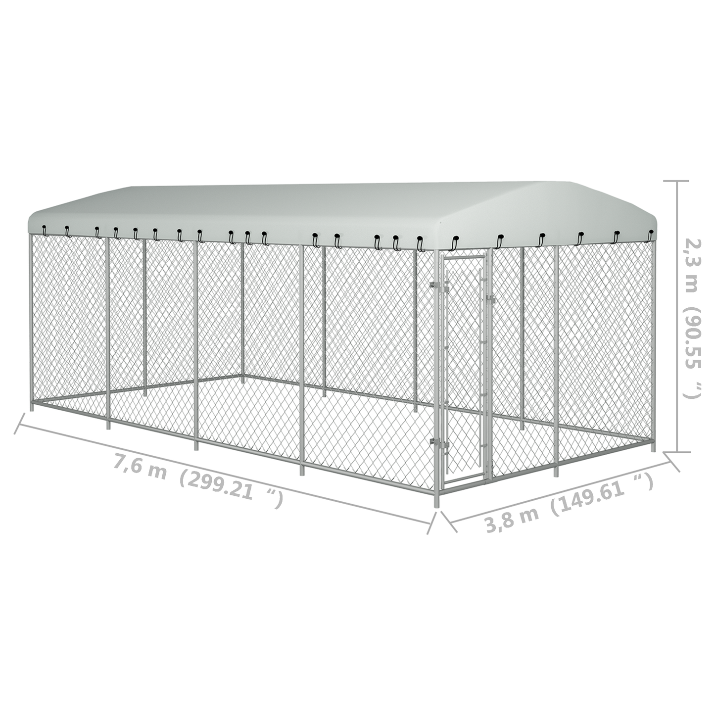 vidaXL Outdoor Dog Kennel with Roof 24.9'x12.5'x7.5'