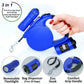 Nightwalk 4.5M Led Light And Waste Bag Dispenser Retractable Dog Leash - Pets Perfect
