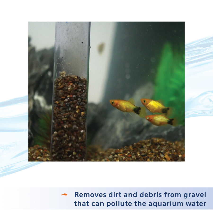 Aqueon Aquarium Siphon Vacuum Aquarium Gravel Cleaner With Bulb Large - 10 in