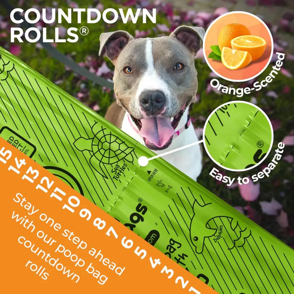 The Original Poop Bags Orange Scented USDA Biobased Rolls - Pets Perfect