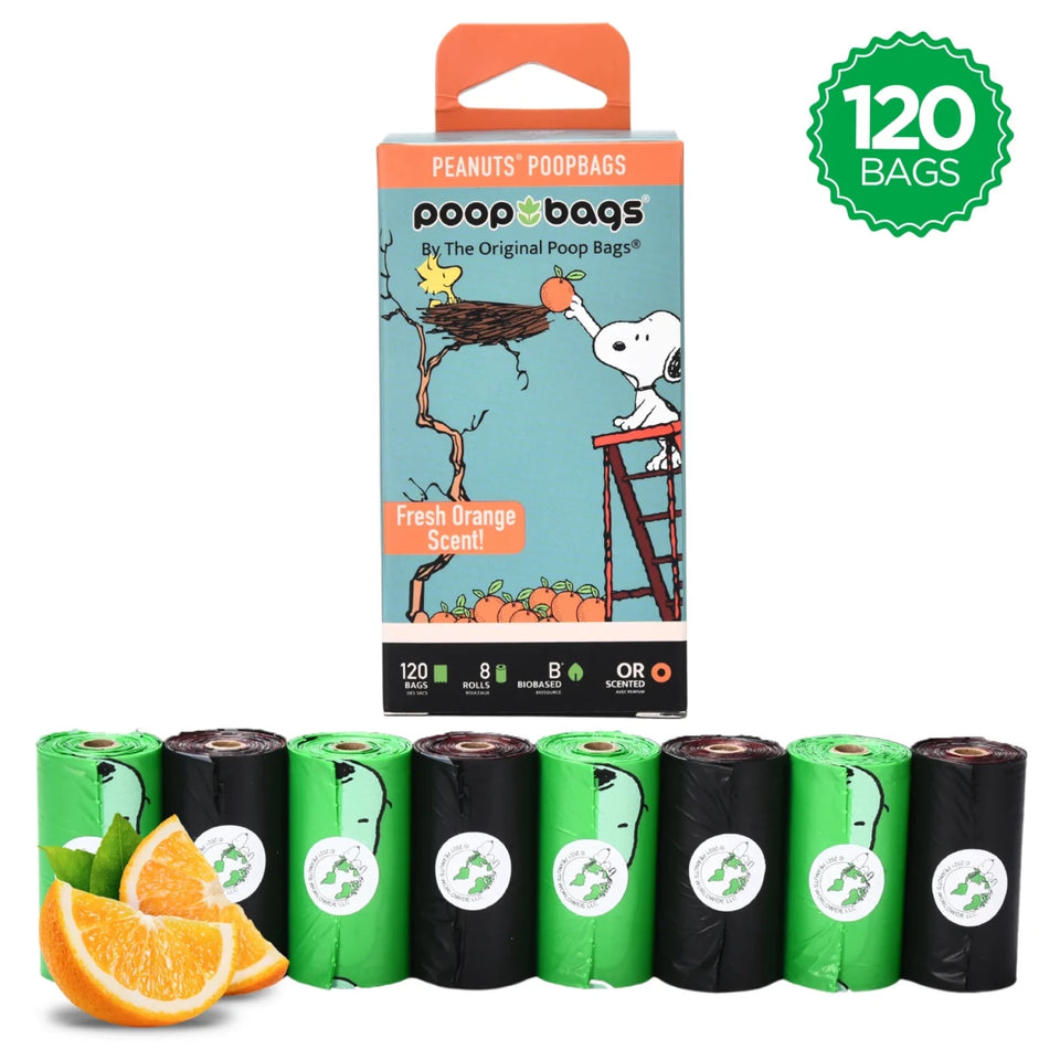 USDA Biobased Peanuts Orange Scented Dog Leash Rolls - Pets Perfect