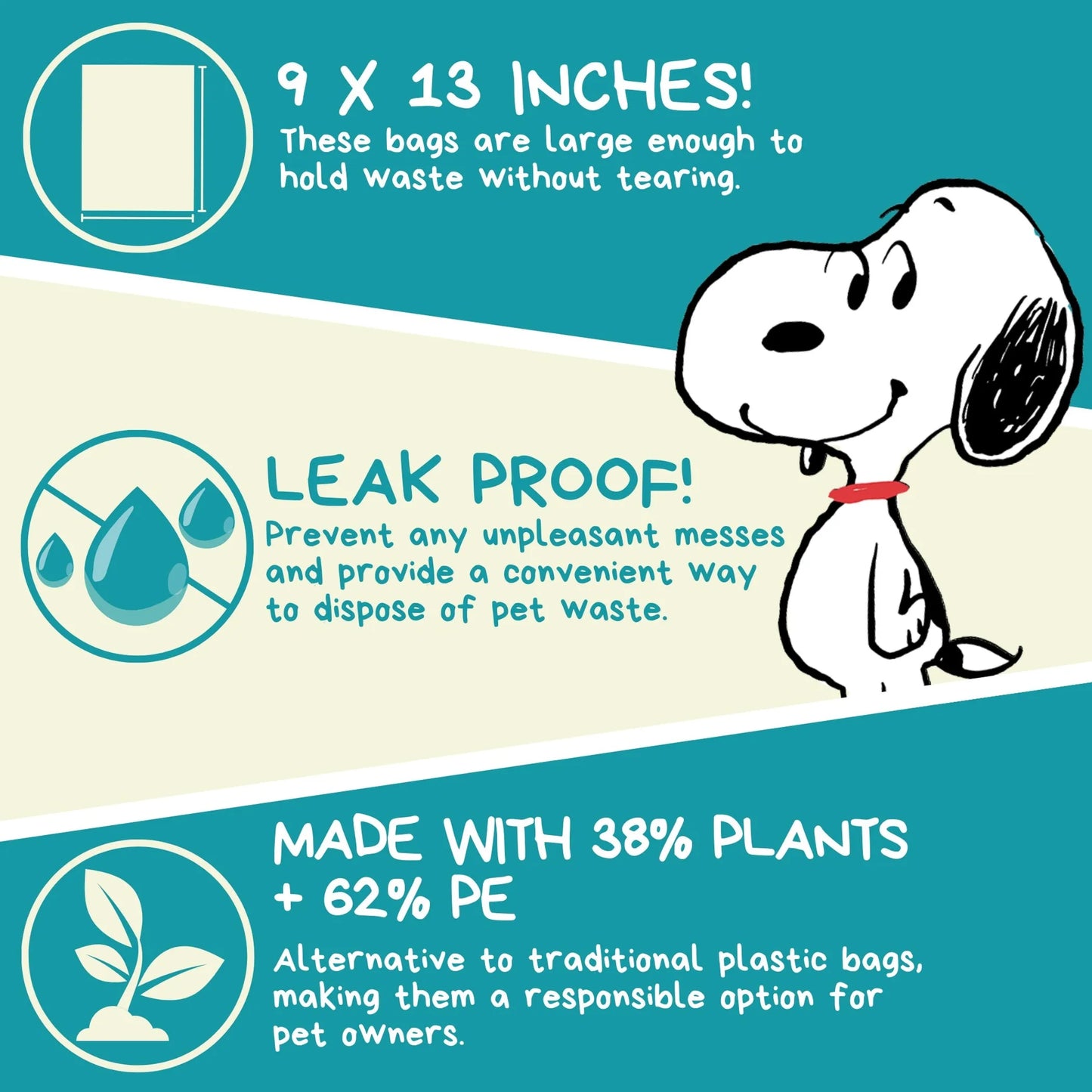 USDA Biobased Peanuts Unscented Leash Rolls