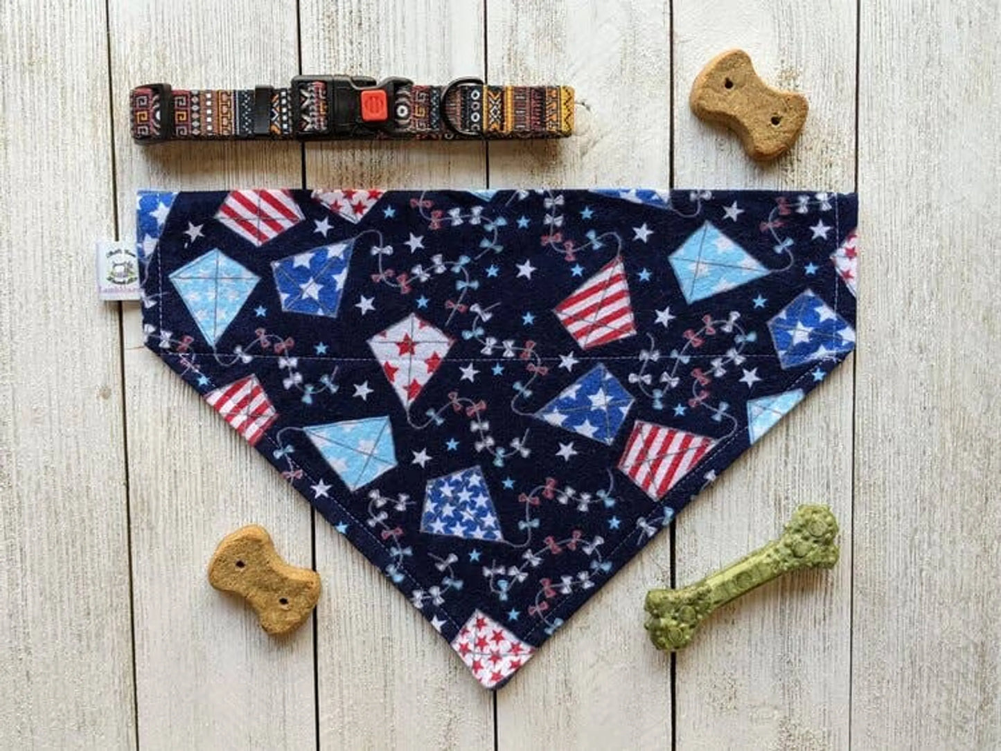 Halloween Dog Bandana Over Collar - Handmade Slide-On Pet Bandana for Dogs
