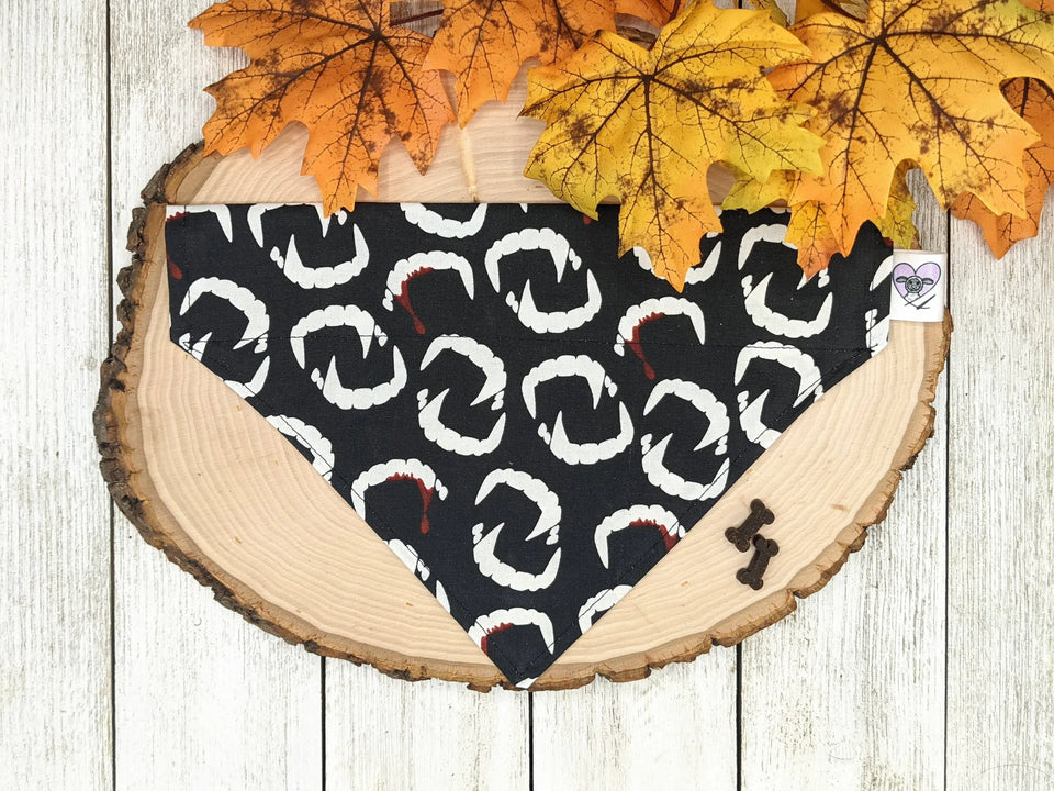 Halloween Dog Bandana Over Dog Collar, view 137