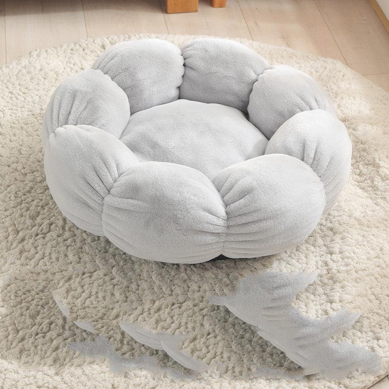 Floral Haven Pet Bed - Luxurious Flower - Shaped Blanket For Dogs And Cats - Pets Perfect