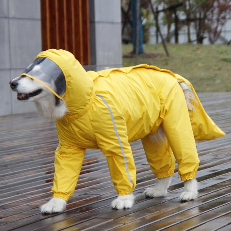 Pet Paws Waterproof Dog Poncho - Raincoat with Removable Tail Cover - Pets Perfect