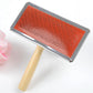 Wooden Handle Pin Brush - Stainless Steel Detangling Brush for Dogs - Pets Perfect