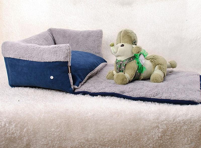 Convertible Dog Bed with Blanket - Removable Washable - Pets Perfect